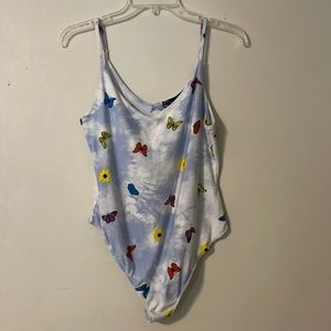 Cute tank button up thong bottom